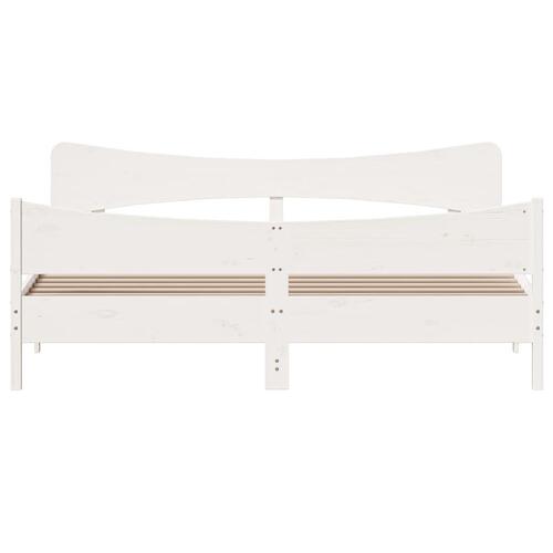 Sengeramme uden madras 180x200 cm massivt fyrretræ hvid
