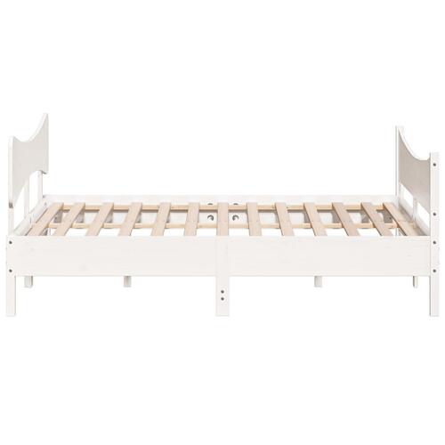 Sengeramme uden madras 180x200 cm massivt fyrretræ hvid