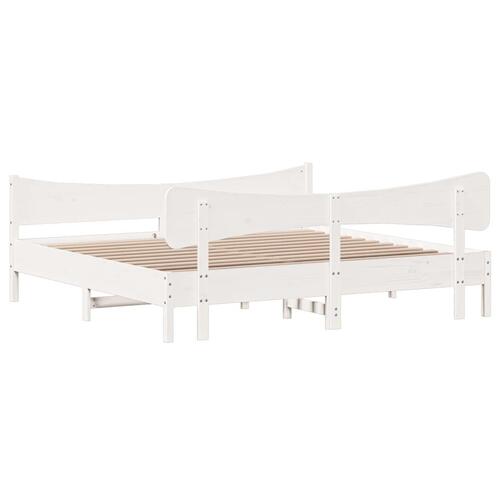 Sengeramme uden madras 180x200 cm massivt fyrretræ hvid