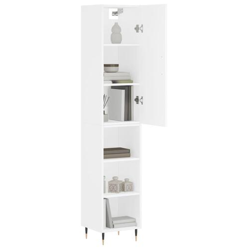 Skab 34,5x34x180 cm konstrueret træ hvid