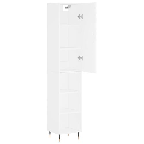 Skab 34,5x34x180 cm konstrueret træ hvid
