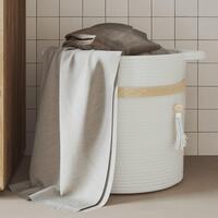 Opbevaringskurv Ø38x36 cm bomuld hvid