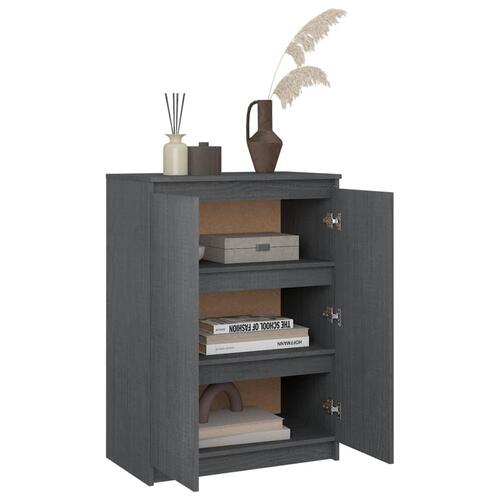 Skænk 60x36x84 cm massivt fyrretræ grå