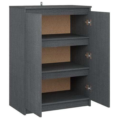 Skænk 60x36x84 cm massivt fyrretræ grå