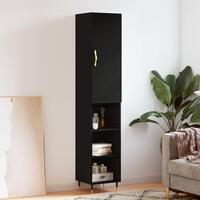Skab 34,5x34x180 cm konstrueret træ sort
