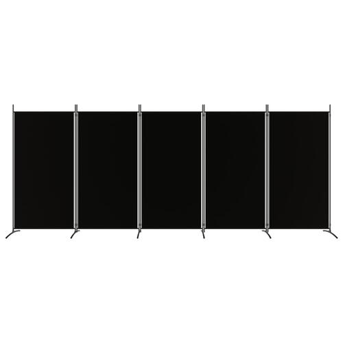 5-panels rumdeler 433x180 cm stof sort