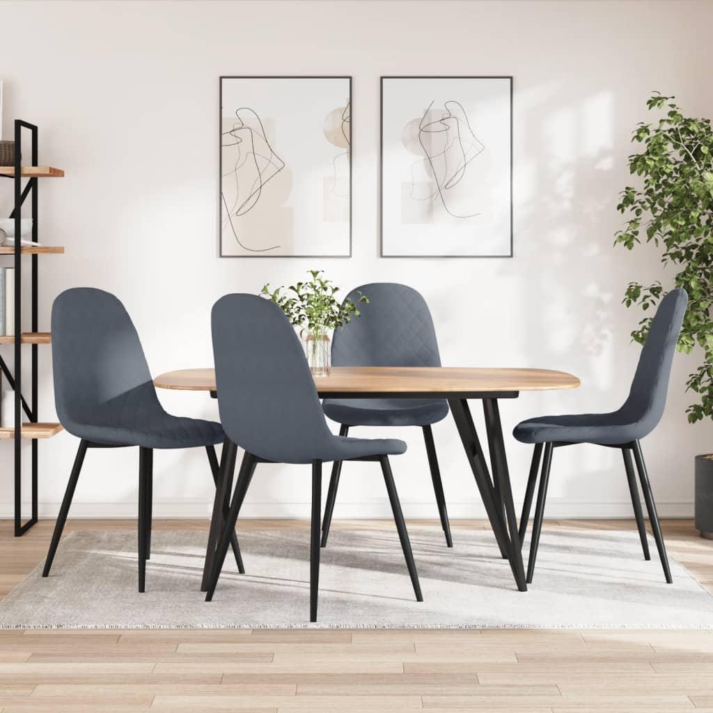 Spisebordsstole 4 stk. velour mørkegrå