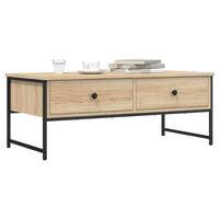 Sofabord 101x49x39,5 cm konstrueret træ sonoma-eg