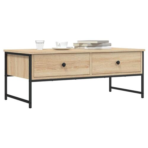 Sofabord 101x49x39,5 cm konstrueret træ sonoma-eg
