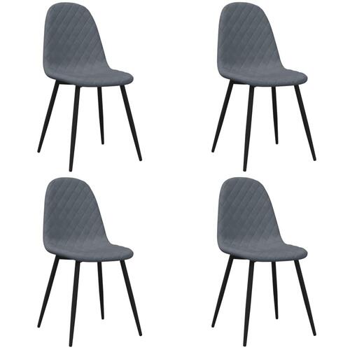 Spisebordsstole 4 stk. velour mørkegrå
