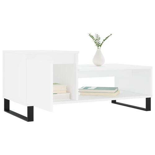 Sofabord 100x50x45 cm konstrueret træ hvid