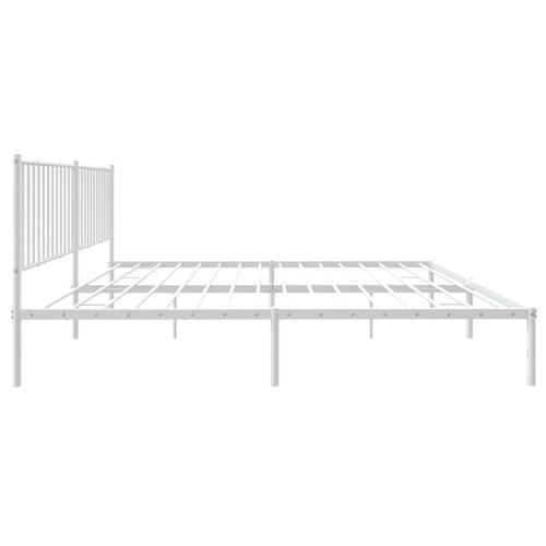 Sengeramme med sengegavl 193x203 cm metal hvid