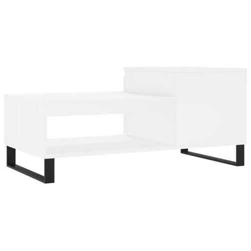 Sofabord 100x50x45 cm konstrueret træ hvid