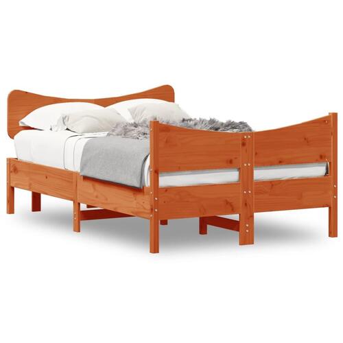 Sengeramme uden madras 120x200 cm massivt fyrretræ gyldenbrun