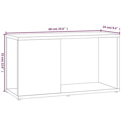 Tv-bord 60x24x32 cm konstrueret træ røget egetræsfarve