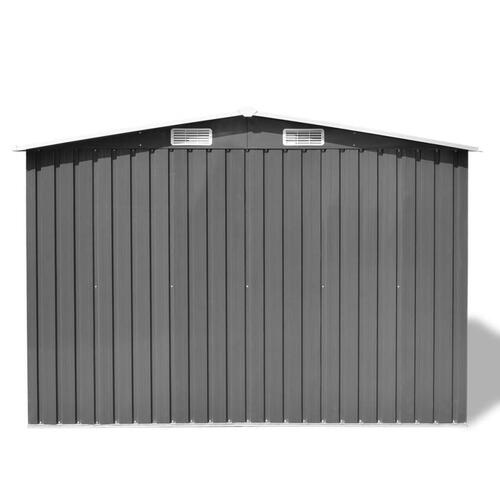 Opbevaringsskur til haven 257x205x178 cm metal grå