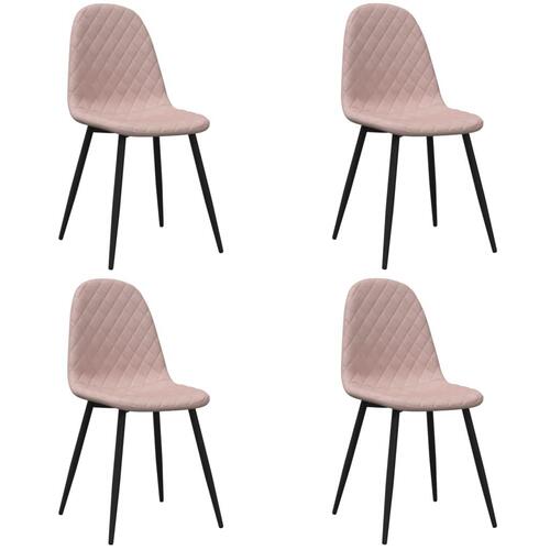 Spisebordsstole 4 stk. velour lyserød