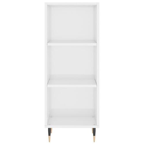 Skab 34,5x34x180 cm konstrueret træ hvid højglans