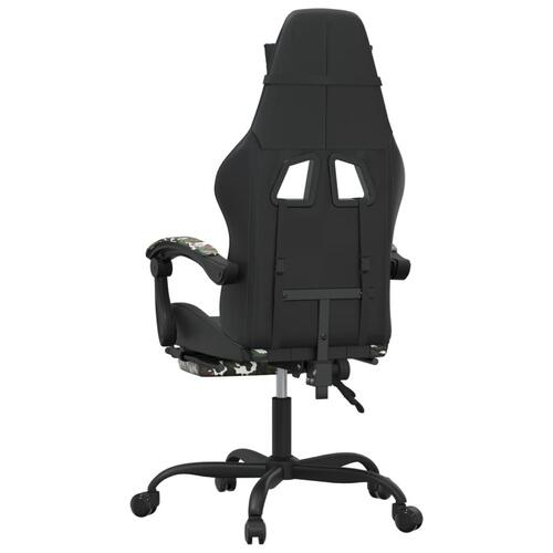 Gamingstol med fodstøtte kunstlæder sort og camouflage
