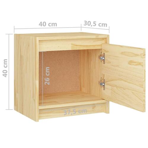 Sengebord 40x30,5x40 cm massivt fyrretræ
