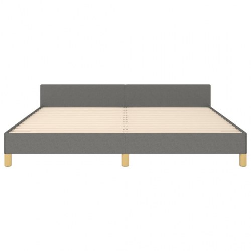 Sengeramme med sengegavl 180x200 cm - stof, mørkegrå