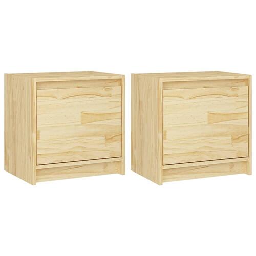 Sengeborde 2 stk. 40x30,5x40 cm massivt fyrretræ