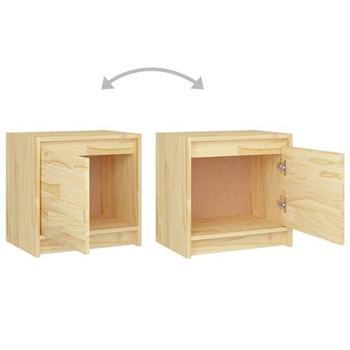 Sengeborde 2 stk. 40x30,5x40 cm massivt fyrretræ