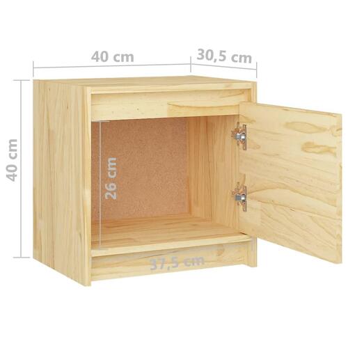 Sengeborde 2 stk. 40x30,5x40 cm massivt fyrretræ