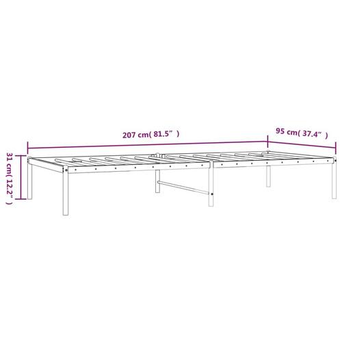 Sengeramme 90x200 cm metal hvid