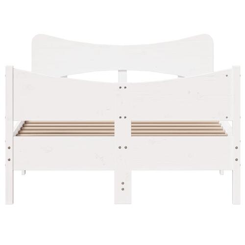 Sengeramme uden madras 120x190 cm massivt fyrretræ hvid
