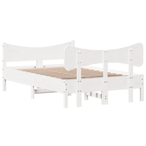 Sengeramme uden madras 120x190 cm massivt fyrretræ hvid