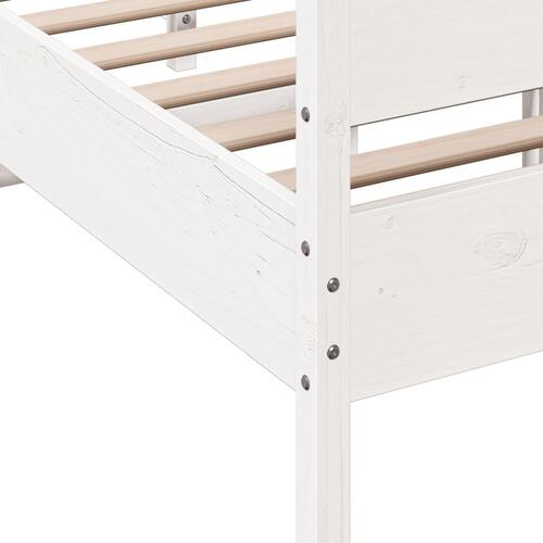 Sengeramme uden madras 120x190 cm massivt fyrretræ hvid