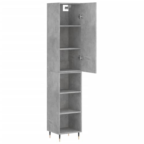 Skab 34,5x34x180 cm konstrueret træ betongrå