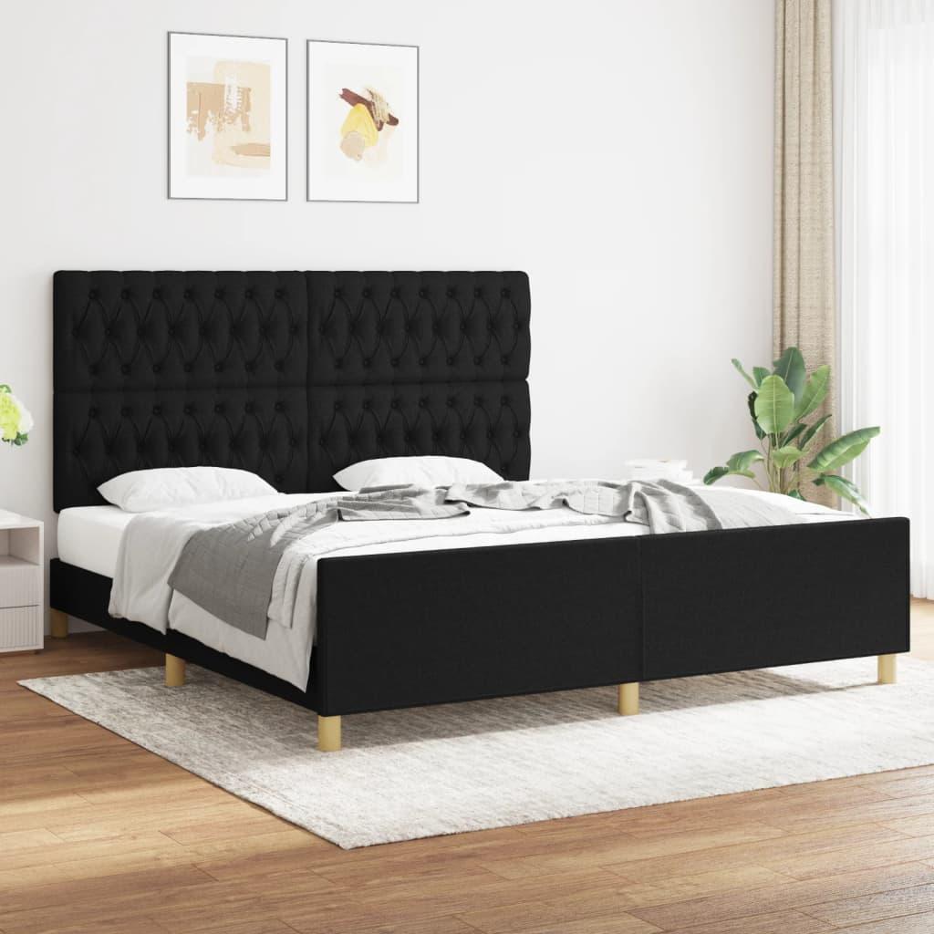 Sengeramme uden madras 180x200 cm stof sort