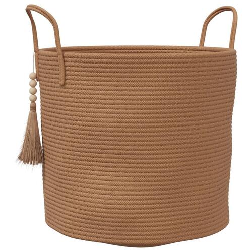 Opbevaringskurv Ø40x35 cm bomuld brun