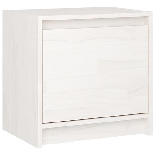 Sengeskabe 2 stk. 40x30,5x40 cm massivt fyrretræ hvid