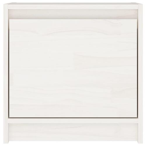 Sengeskabe 2 stk. 40x30,5x40 cm massivt fyrretræ hvid