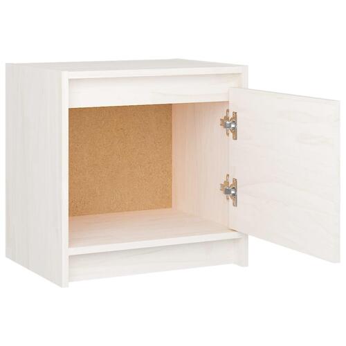 Sengeskabe 2 stk. 40x30,5x40 cm massivt fyrretræ hvid