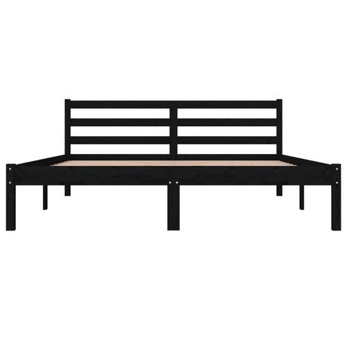 Sengeramme 150x200 cm King Size massivt fyrretræ sort