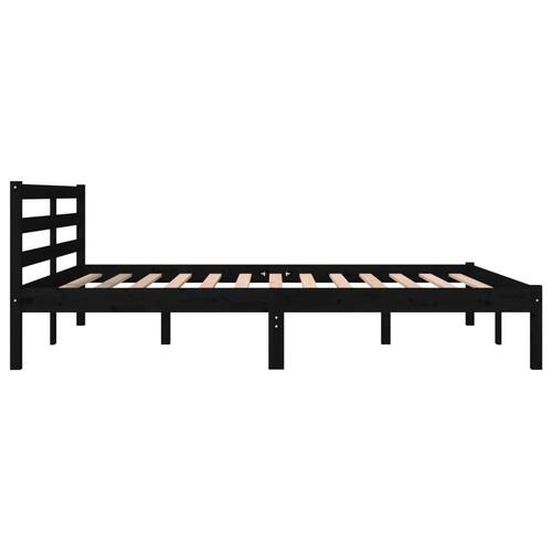 Sengeramme 150x200 cm King Size massivt fyrretræ sort