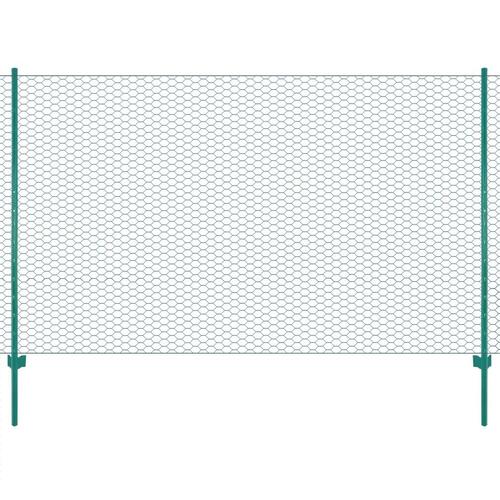 Trådhegn med stolper 25 x 1,5 m stål grøn