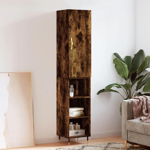 Skab 34,5x34x180 cm konstrueret træ røget egetræ