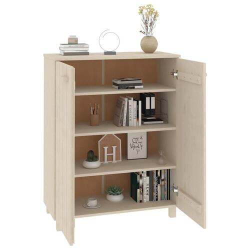 Skoskab HAMAR 85x40x108 cm massivt fyrretræ honningbrun