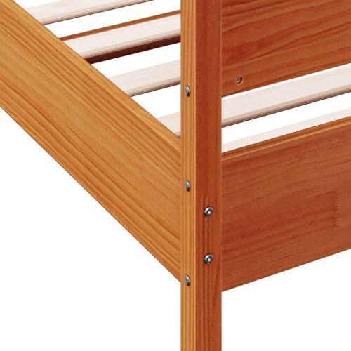Sengeramme uden madras 90x200 cm massivt fyrretræ gyldenbrun