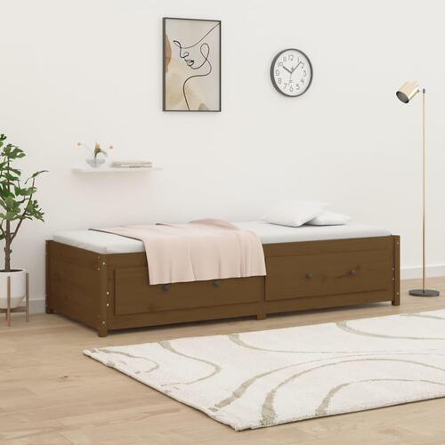 Daybed 90x200 cm massivt fyrretræ gyldenbrun