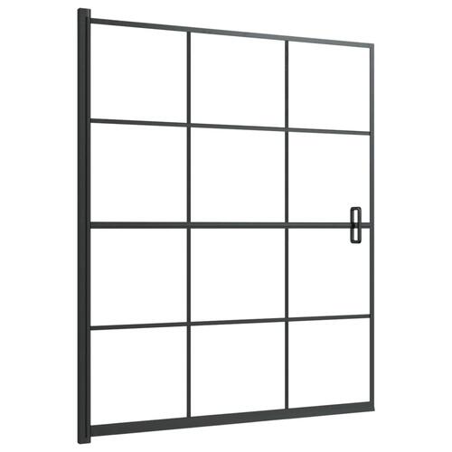 Bruseafskærmning 116x140 cm sikkerhedsglas sort