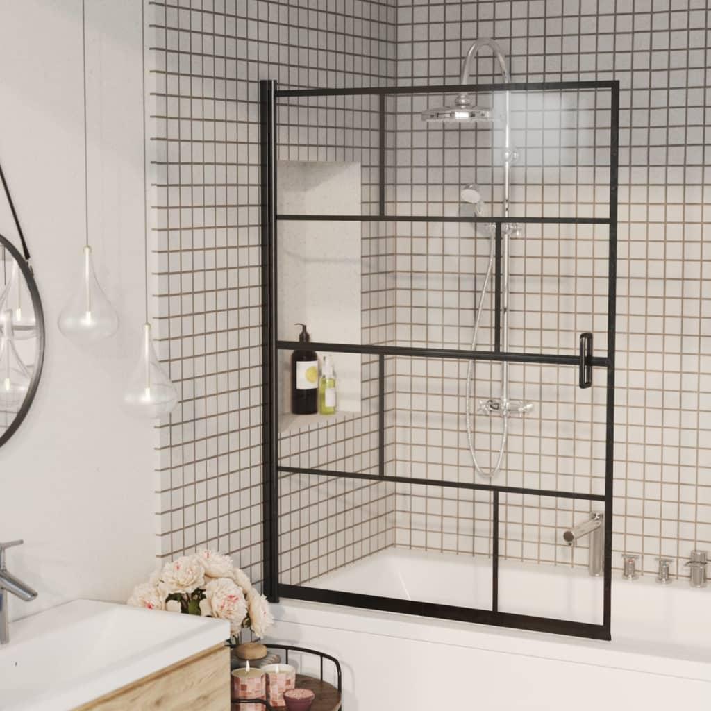 Bruseafskærmning 100x140 cm sikkerhedsglas sort