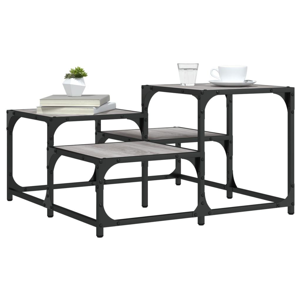 Sofabord 68x68x40 cm konstrueret træ grå sonoma-eg billede