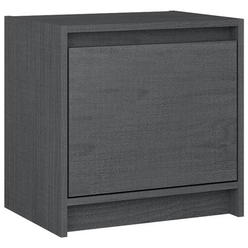 Sengeskabe 2 stk. 40x30,5x40 cm massivt fyrretræ grå
