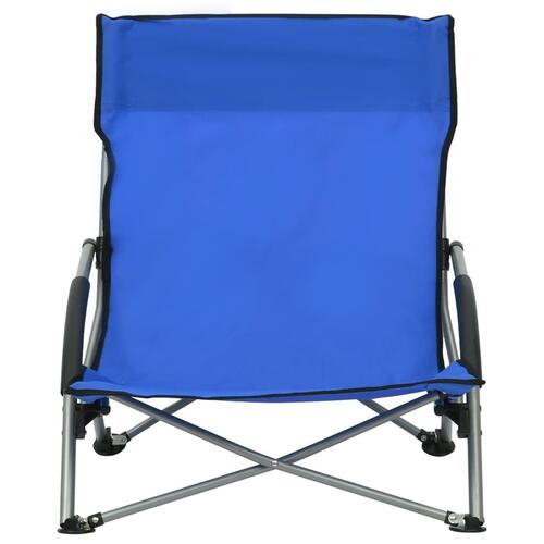 Foldbare strandstole 2 stk. stof blå